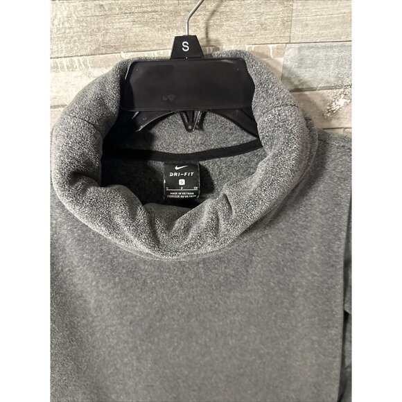 Women’s Nike Dri Fit Fleece Sweater Gray Mock Neck Size Small - Picture 2 of 16